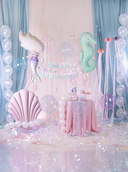 Rund ballong - Transparent Lila - 40 cm