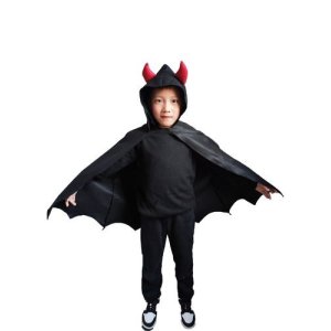 Halloweende�kt - Cape med horn - Barn - Strl 134-152