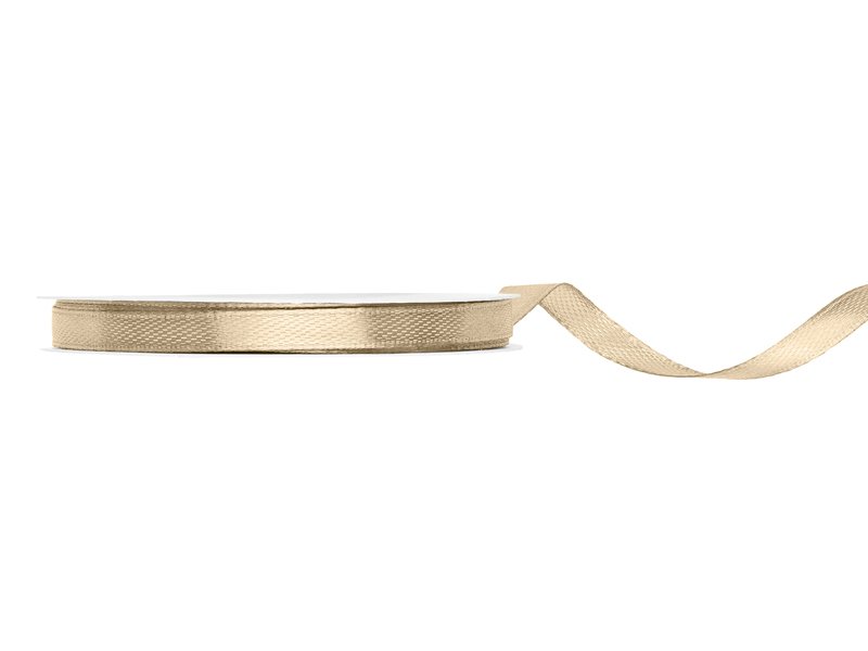 Satinband - Cold Gold - (Bredd: 6 mm) - 25 meter - Satinband, Band & Snören till bröllop