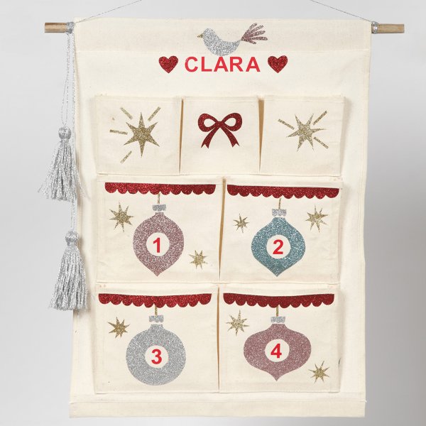 Adventskalender - Upphänge med 7 fickor - Natur Adventskalender - Upphänge med 7 fickor - Natur