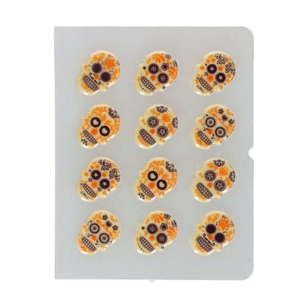 Chokladdekoration Day of the Dead d�dskallar - 12-pack