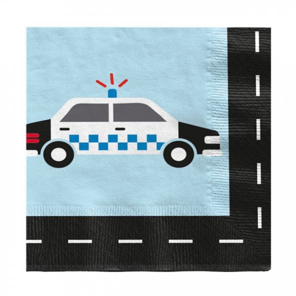 Servetter - Polisbil - On the Road - 20-pack