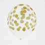 Ballonger - Printed Confetti - Guld - 5-pack