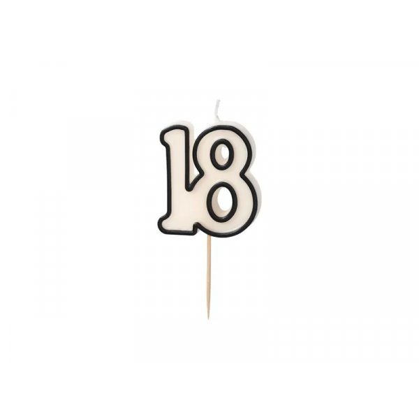 T�rtljus/F�delsedagsljus - 18 - Svart/Vitt - 5,5 cm