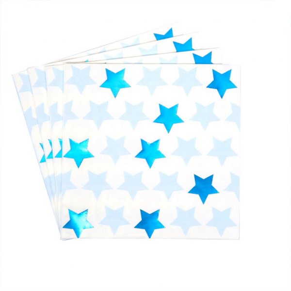 Servetter - Stars - Bl� - 16-pack