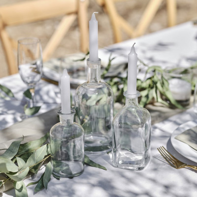 Ljushllare - Glasflaskor - Sage Wedding - 3-pack