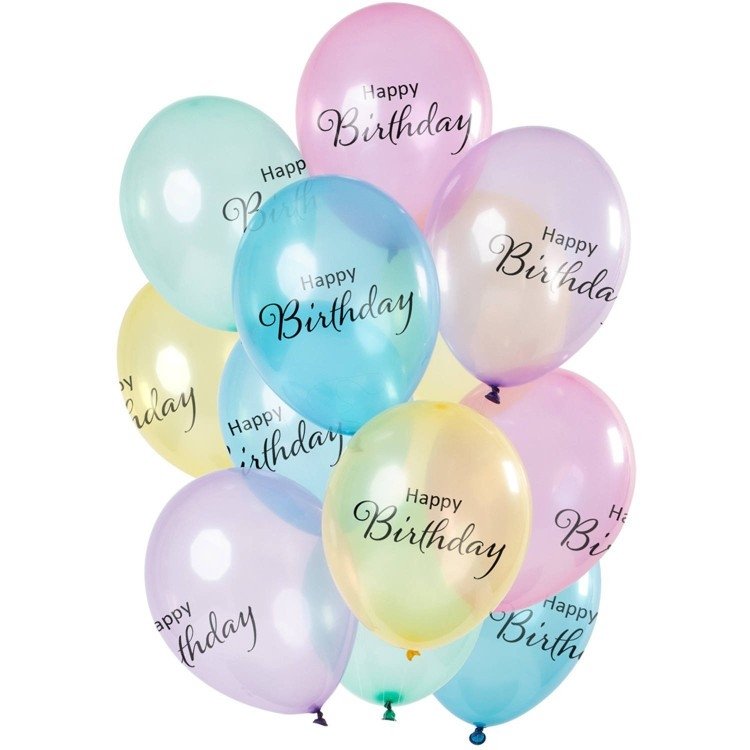 Ballongbukett Pastell Happy Birthday – Fyndhörnan
