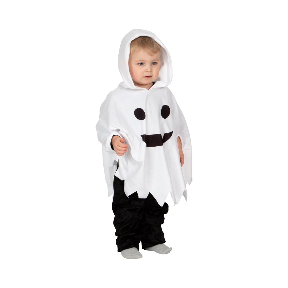 Poncho Ghost - Maskeraddräkt - 2-3 år - Halloweenutklädnad, Halloween