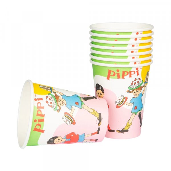 Pappmuggar - Pippi L�ngstrump - 8-pack