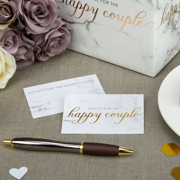Wedding Wishes - Scripted Marble - 25-pack