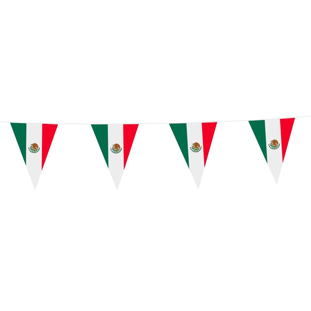 Flaggirlang – Mexiko – 20×30 cm flaggor – 10 m – Vimplar, Hängande dekorationer