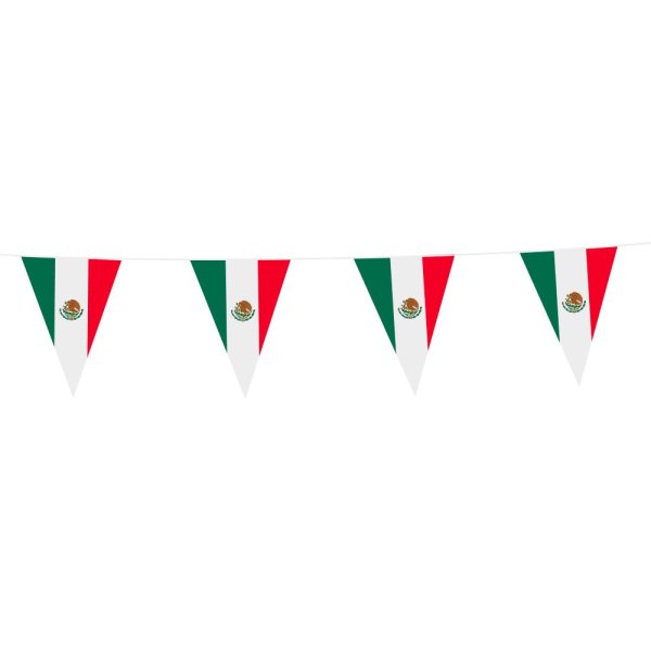 Flaggirlang - Mexiko - 20x30 cm flaggor - 10 m