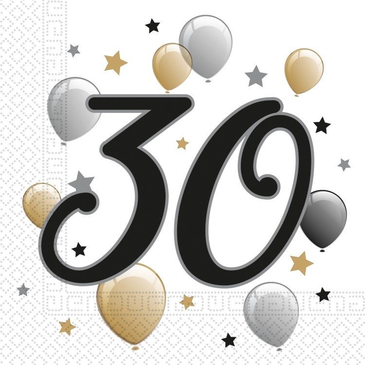 Servetter 30 år Gold & Black – Fyndhörnan