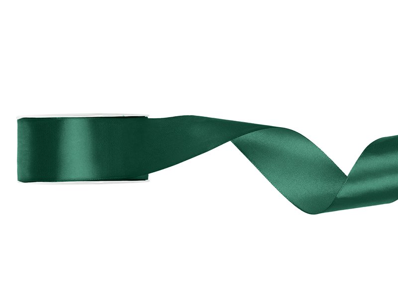 Satinband - Bottle Green - (Bredd: 25 mm) - 25 meter - Satinband, Band & Snören till bröllop