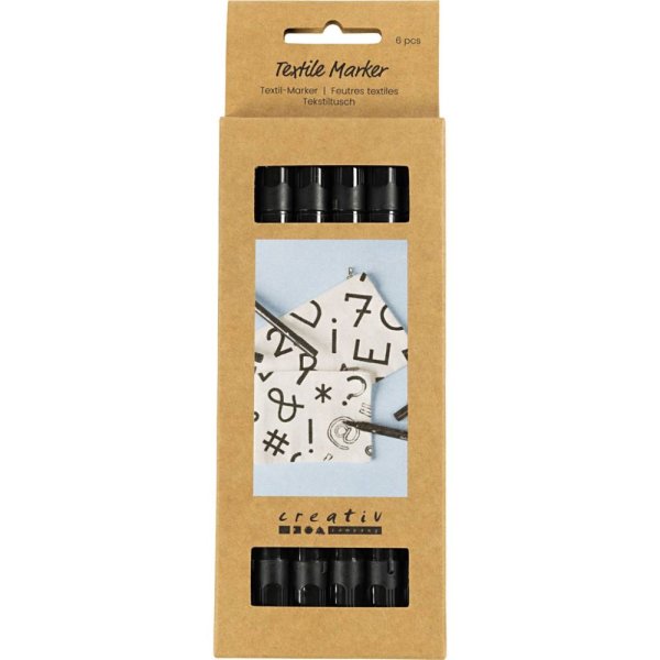 Textilpennor - 6-pack - Svart Textilpennor - 6-pack - Svart