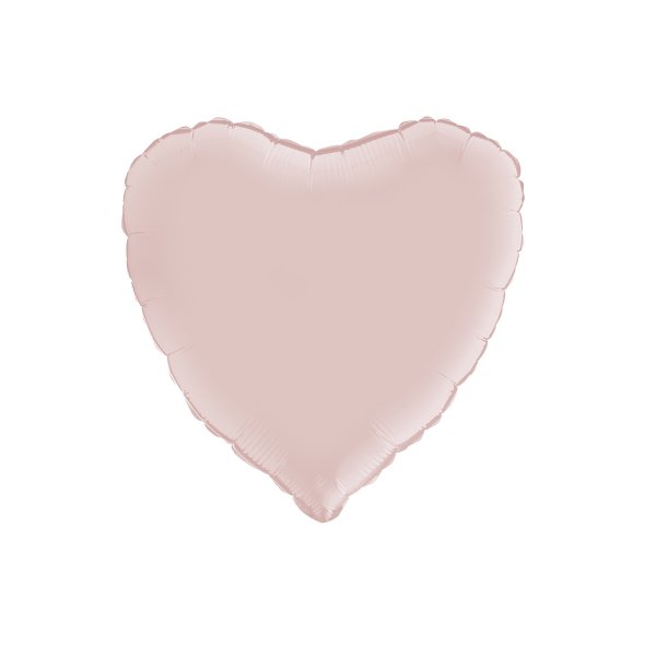 Folieballong - Hj�rta - Satin Pastellrosa - 46 cm