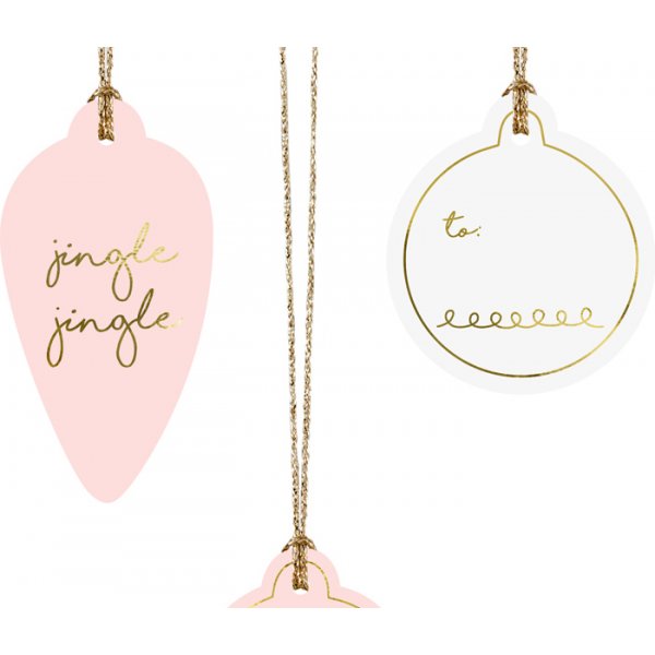 Tags - Pink Christmas - 12-pack