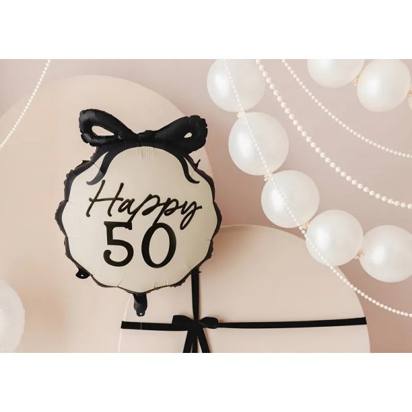 Rund folieballong - Nude - Happy 50