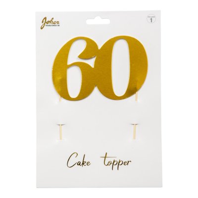 Cake topper - 60 - Guldmetallic