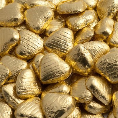 Chokladhjrta - Folie - Guld