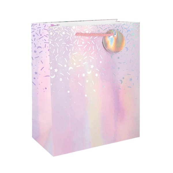 Presentp�sar/Goodie bags- Pastell Stars & Moon - Mellan, 26 x 32 cm - 12-pack