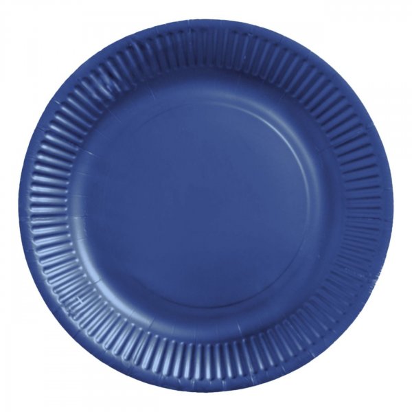 Papptallrikar - M�rkbl� 18 cm - 8-pack