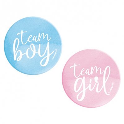 Badges - Team Boy/Team Girl - 10-pack
