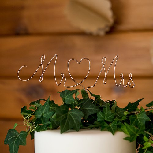 Cake Topper - Wire - Mr & Mrs - Guld Cake Topper - Wire - Mr & Mrs - Guld
