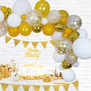 Ballongb�ge - Golden Party - Guld/Vit - 70-pack