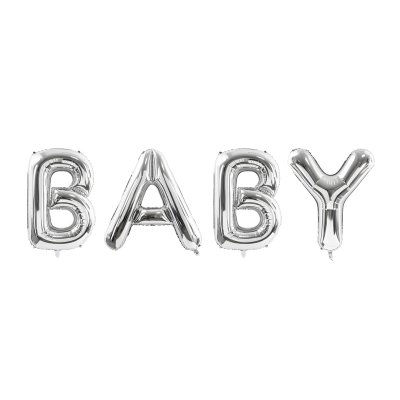Bokstavsballonger - Baby - Silver