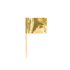 Cocktailflaggor - Guld Metallic - 50-pack Cocktailflaggor - Guld Metallic - 50-pack