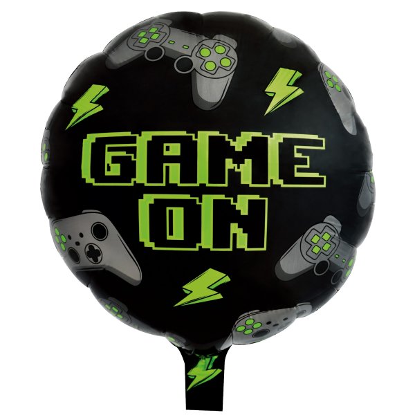 Folieballong - Game On - Rund - 46 cm