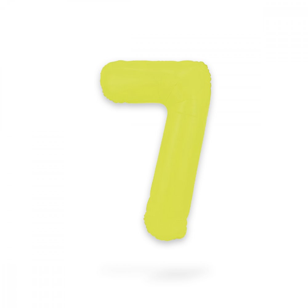 Ballongsiffra - Neon Gul - 86 cm - Siffra: 7 - Sifferballonger, Ballonger
