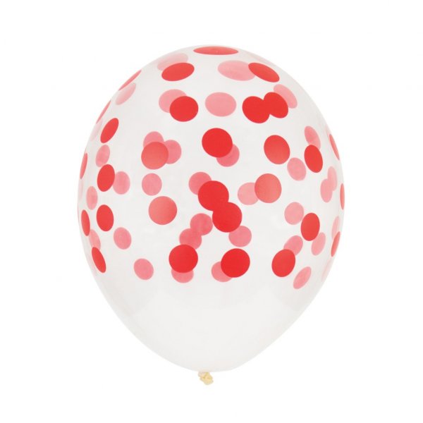 Ballonger - Printed Confetti - Röd - 5-pack Ballonger - Printed Confetti - Röd - 5-pack