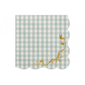 Servetter rutiga med rosett - Mix