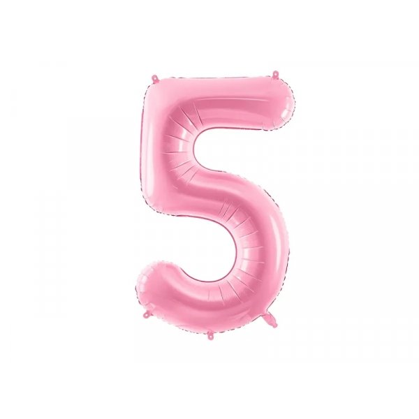 Sifferballong 0-9, pastellrosa 86cm
