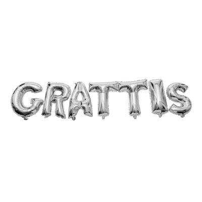 Bokstavsballonger - Grattis - Silver