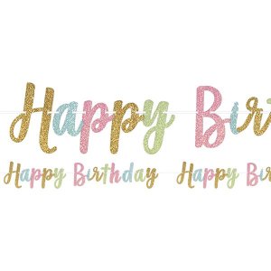 Girlang - Happy Birthday - Glitter/Pastell Girlang - Happy Birthday - Glitter/Pastell