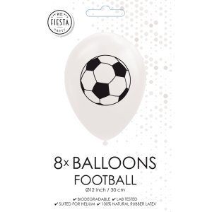 Ballonger - Fotboll - Vit - 30 cm - 8 st