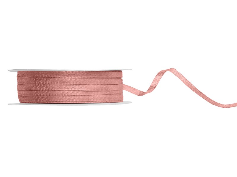 Satinband - Dusty Rose - (Bredd: 3 mm) - 50 meter - Satinband, Band & Snören till bröllop