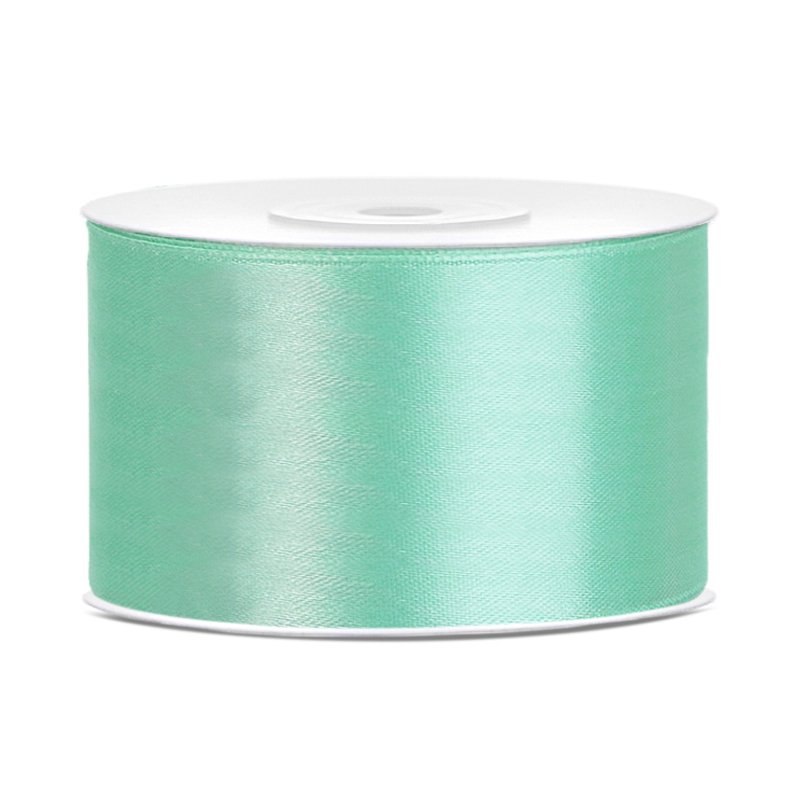 Satinband - 25 m - Mint - Bredd: 38 mm - Blöjtårta, Baby Shower