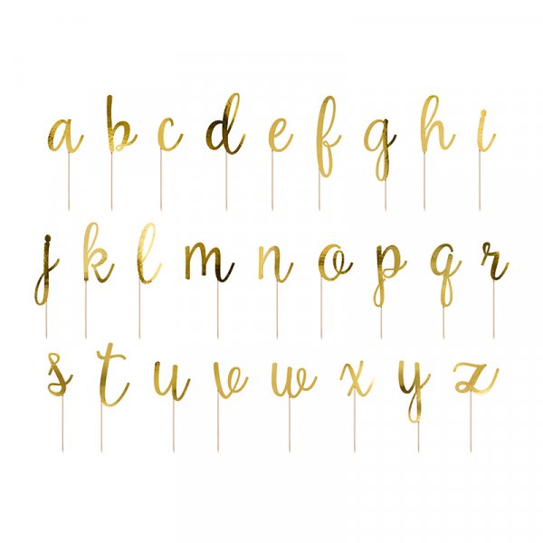 Tårtdekorationer - A-Z - Guldmetallic Tårtdekorationer - A-Z - Guldmetallic