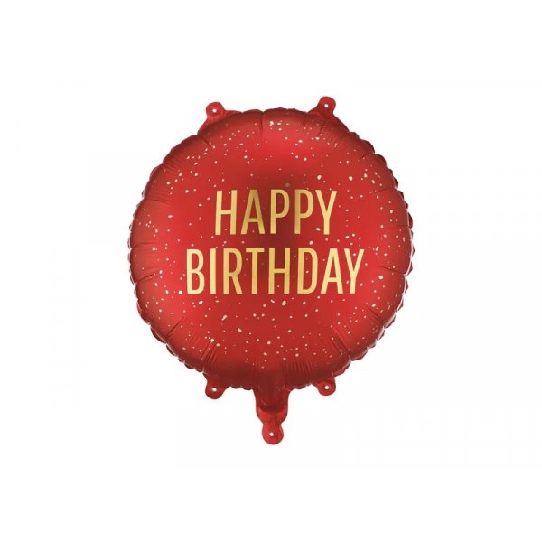 Folieballong - Happy Birthday - M�rkr�d