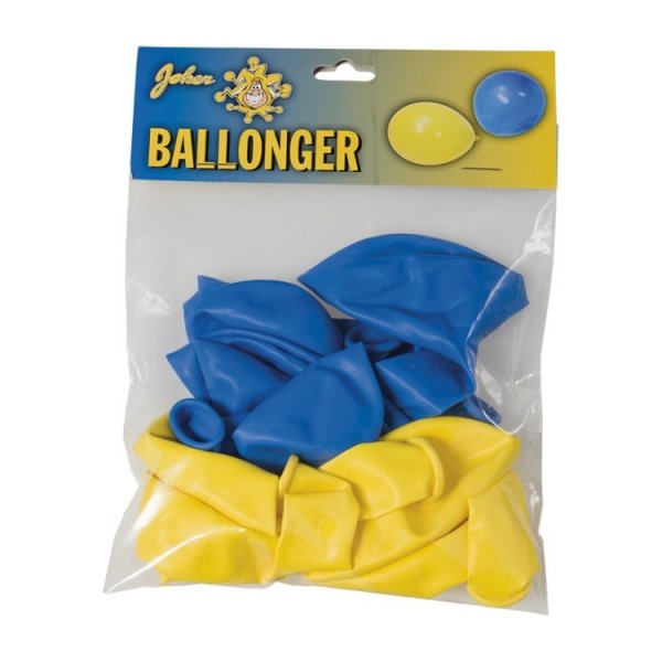 Studentballonger, Bl� och Gul, 30cm, 8st