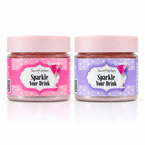 Drinkglitter Pastellfärger - Rosa Lila - 2x10g Drinkglitter Pastellfärger - Rosa Lila - 2x10g