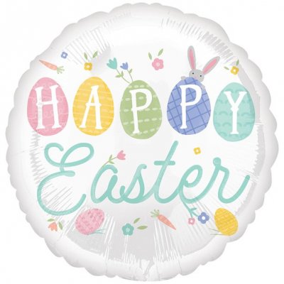 Folieballong - Happy Easter - Pastell