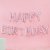 Ballonggirlang - Happy Birthday - Ljusrosa