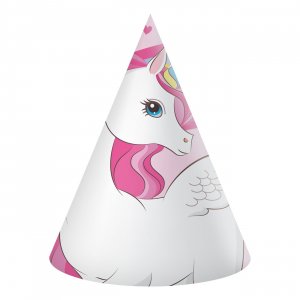 Partyhattar - Unicorn - Regnb�gsf�rger - 6-pack