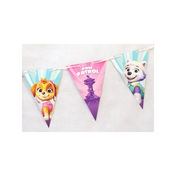Vimpelgirlang - Paw Patrol - Rosa - 1,9m