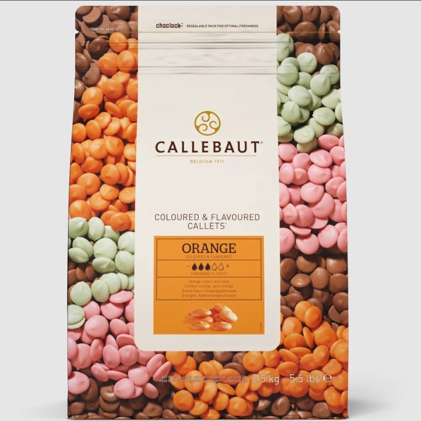 Callebaut Choklad Apelsin (Orange) 2,5kg – Vit Choklad, Choklad